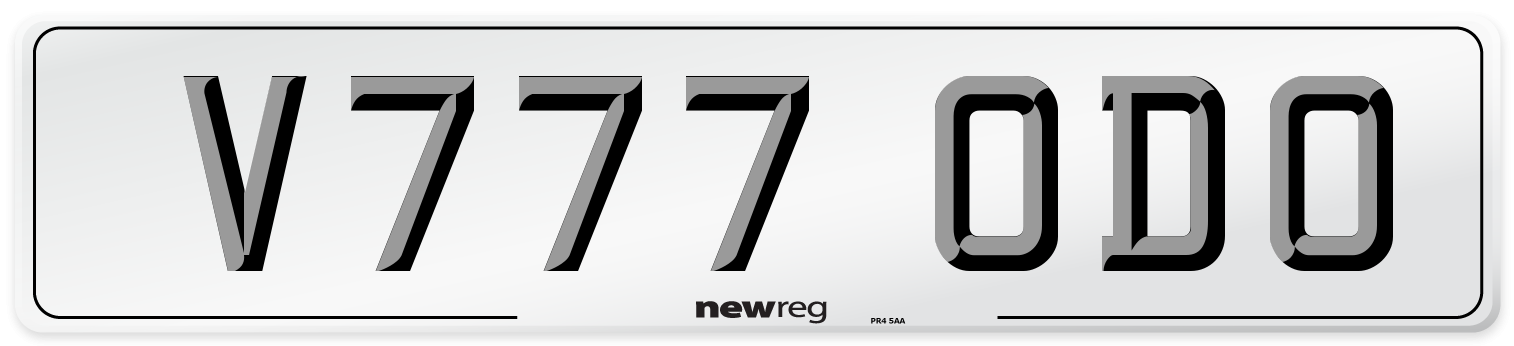 V777 ODO Number Plate from New Reg